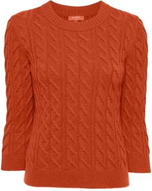 N.Peal Cashmere Cable-Knitted Sweater - Orange