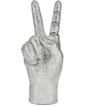 Judith Leiber Hand War And Peace Crystal-Embellished Mini Bag - Gray