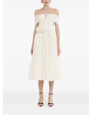 Nissa Off-Shoulders Floral Dress - White