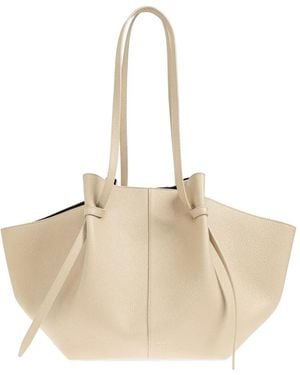 Yuzefi Large Mochi Pebble-Grain Leather Tote Bag - Natural