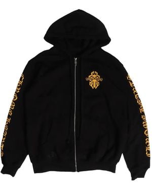 Chrome Hearts Dagger-Logo Zip-Up Hoodie - Black