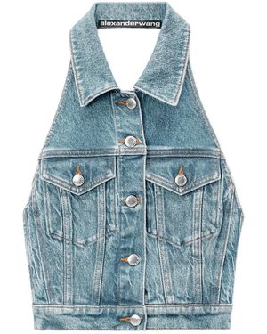 Alexander Wang Halterneck Denim Vest - Blue