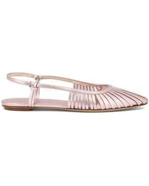 Roberto Del Carlo Strappy Leather Ballerina Flats - Pink