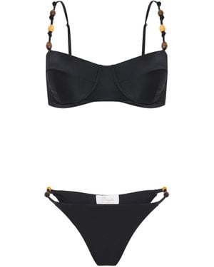 Brigitte Bardot Bikini Con Perline - Nero