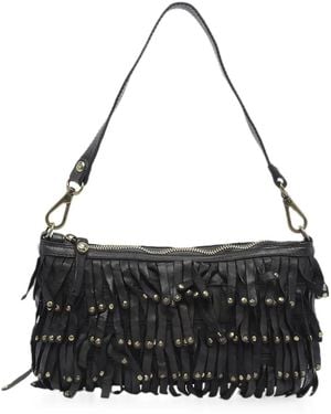Campomaggi Bolso Shopper Natalia Con Flecos Y Apliques - Negro