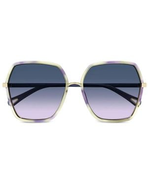 Chloé Geometric-Frame Sunglasses - Blue