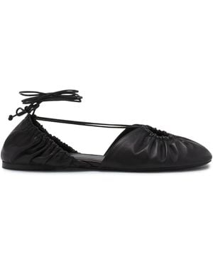 Lanvin Leather Ballerina Shoes - Black