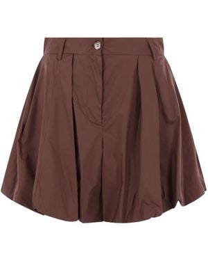 Thelatest Pleated Shorts - Brown