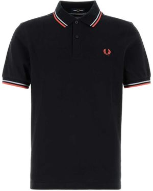 Fred Perry Twin-Tipped Piqué Polo Shirt - Black