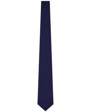 Giorgio Armani Cravatta Con Motivo A Zigzag - Blu