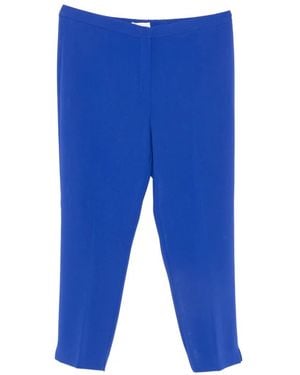 Marina Rinaldi Raggioxnew Elasticated-Waistband Slim-Fit Trousers - Blue