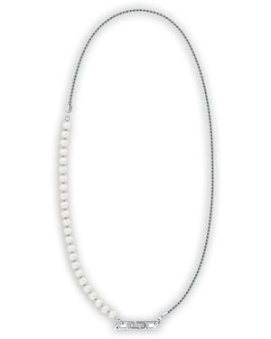 DIESEL Collar En Plata De Ley Con Perlas - Blanco