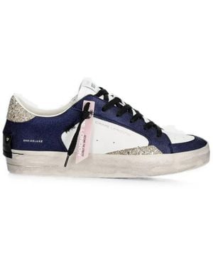 Crime London Sk8 Deluxe Glitter-Detail Trainers - Blue
