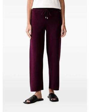 Joseph Ribkoff Drawstring Fine-Knit Straight Pants - Red
