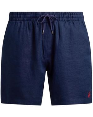 Polo Ralph Lauren Drawstring Linen Shorts - Blue