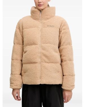 Columbia Embroidered-Logo Padded Jacket - Natural