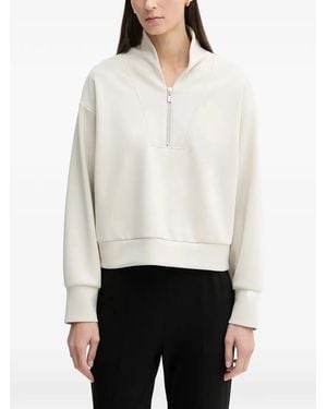 Joseph Ribkoff Zip Funnel Neck Sweatshirt - White