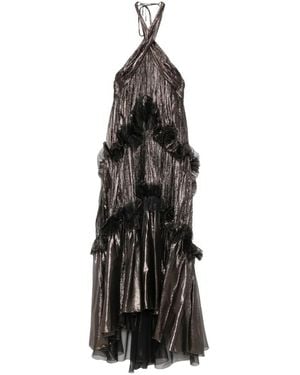 Maria Lucia Hohan Zadie Ruffled Pleated Maxi Dress - White