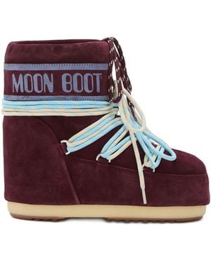 Moon Boot Stiefel Aus Wildleder - Rot