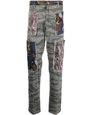 DIESEL Camouflage-Print Straight-Leg Trousers - Grey