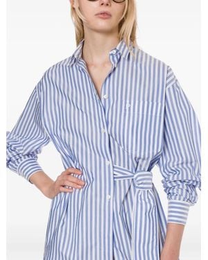 Philosophy Di Lorenzo Serafini Striped Belted Shirt Dress - Blue