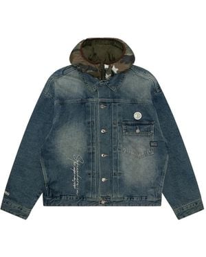 Aape By A Bathing Ape Jack Met Capuchon En Geborduurd Detail - Blauw