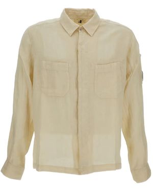 C.P. Company C.P.Company Long-Sleeved Linen Shirt - White