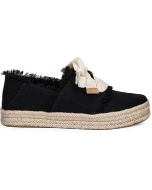 TOMS Carolina Frayed Espadrille Trainers - Black