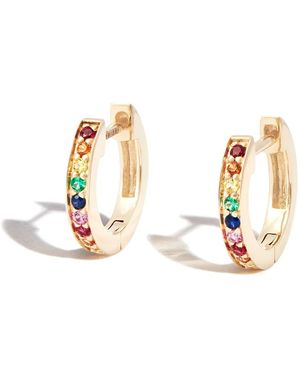 Sydney Evan 14Kt Pavé Huggie Earrings - Metallic