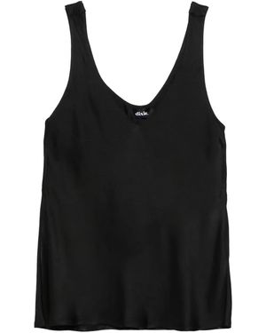 Dixie V-neck Cotton Top - Black