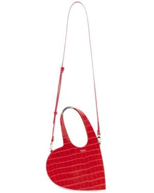 Coperni Mini Heart Croc-Effect Tote Bag - Red