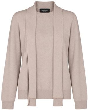 Fabiana Filippi Layered Scarf-Detail Jumper - Pink