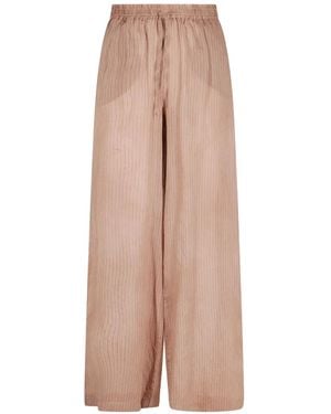 Roberto Collina Vertical-Stripe Palazzo Trousers - Natural