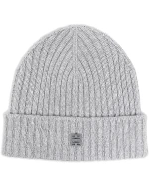 Givenchy Gerippte Beanie Mit Logo - Grau