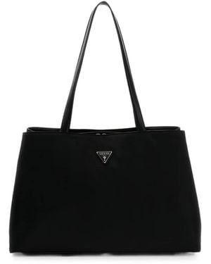 Guess Follie Tri Comp Tote Bag - Black