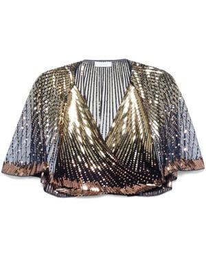 Rabanne Sequin Embellished Blouse - Grey