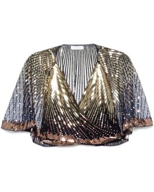 Rabanne Sequin Embellished Blouse - Grey