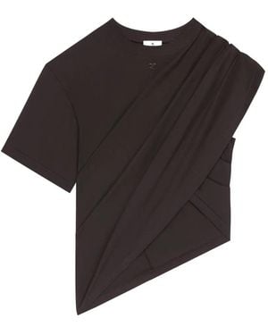 Courreges Asymmetrical Twist T-Shirt - Black