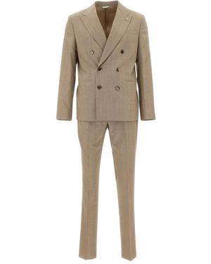Manuel Ritz Costume En Laine À Veste Croisée - Neutre