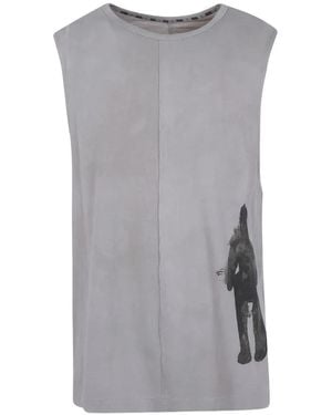 Ziggy Chen Graphic-Print Sleeveless T-Shirt - Grey