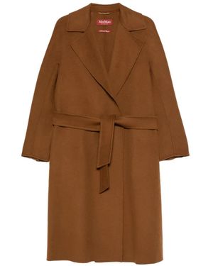 Max Mara Belted Notch-Lapel Coat - Brown