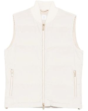 Eleventy Corduroy Zip-Front Gilet - White