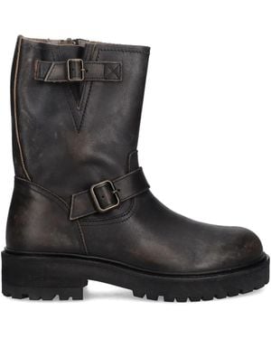 AllSaints Tait Buckle-Strap Boots - Black