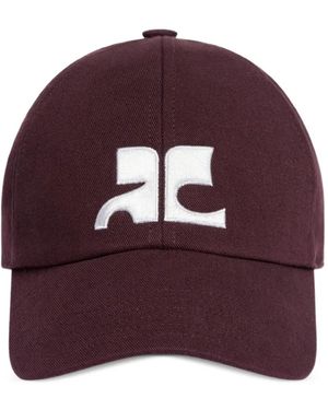 Courreges Ac-Logo Cotton Cap - Purple