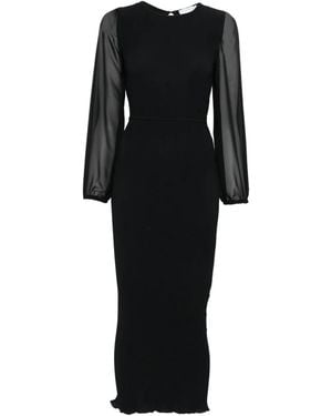 Never Fully Dressed Perrie Sheer Longsleeve Dress - Black