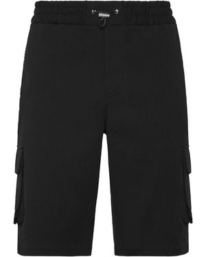 Philipp Plein コットン カーゴショーツ - ブラック