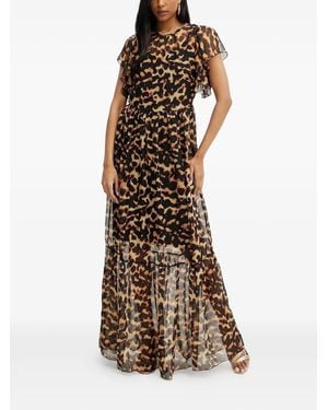 Silvian Heach Ruffle-Detail Dress - Brown