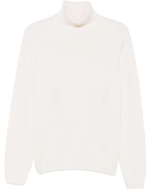Heritage Rollkragenpullover Mit Geripptem Saum - Weiß