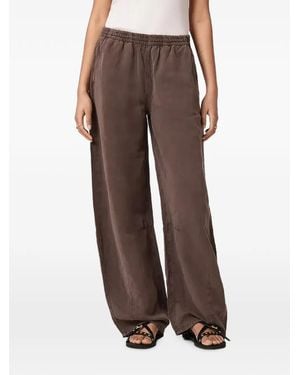 AllSaints Jett Elasticated-Waistband Wide-Leg Pants - Brown