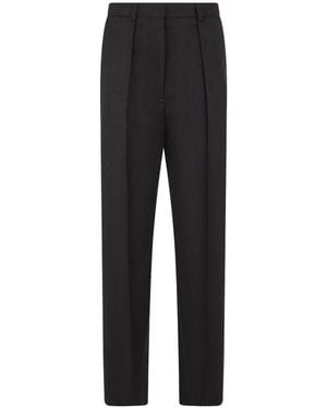 Victoria Beckham Pleated-Detail Straight-Leg Tailored Pants - Black
